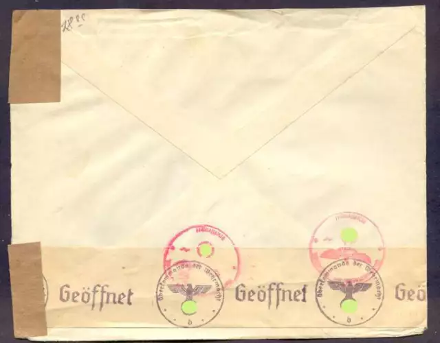 Denmark To Germany Censor Cover 1941 w Pair + 1 Stamps 2