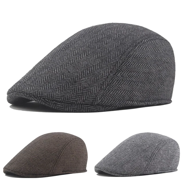 Classic Men's Tweed Newsboy Cap Baker Boy Hat Herringbone Beret Ivy Hat