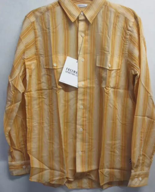 Freemans Sporting Club Yellow Stripe Spread Collar Button Down - US MEN'S Sm-Med