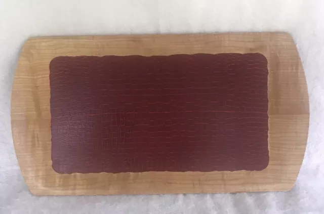 Oblong Wood Tray Light Brown Maroon Kentley Corporation Grand Rapids Michigan 3