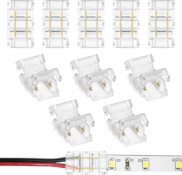 HOTUT 2 PIN 8mm COB LED Strip Light Connectors, 10pcs RGB 2Pin £6.05 ...