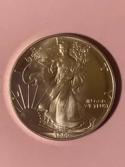 1992 American Eagle Silver Dollar - One troy oz - Uncirculated - Better Date 1992 American Eagle Silver Dollar - One troy oz - Uncirculated - Better Date