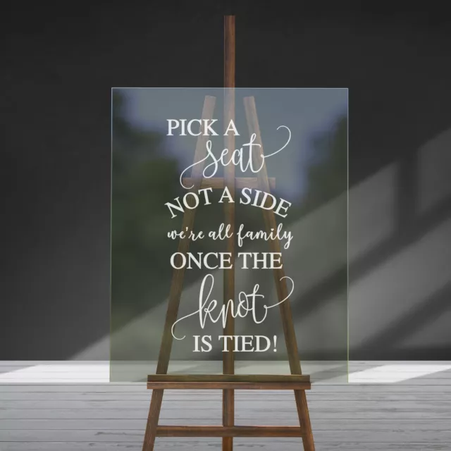 Pick a Seat Not a Side PERSONALISED Wedding Signs - Meet & Greet, Mix &  Mingle