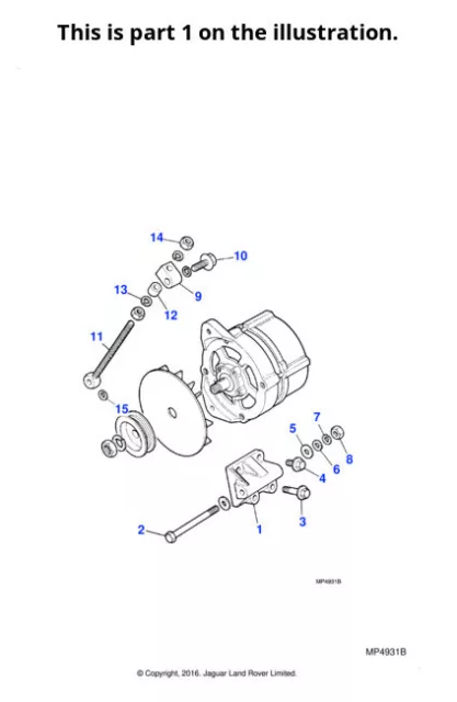 Jaguar Genuine Alternator Pivot Bracket Fits XJ6 & XJ12 Classic XJS EBC1052