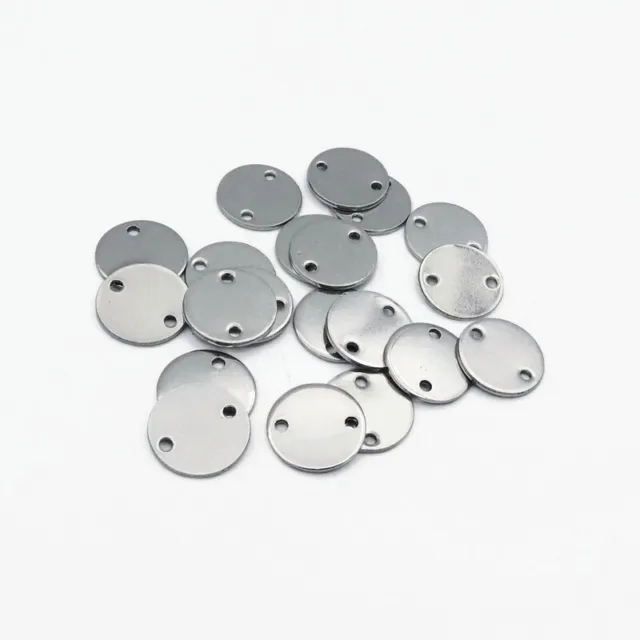 50 x Stainless Steel 10mm Round Stamping Blank Disc Connectors
