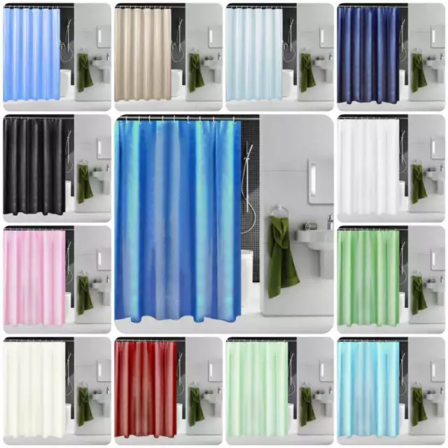 Waterproof Polyester Fabric Bathroom Shower Curtain With Ring Hooks 180 x 180 CM