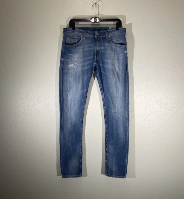 DIESEL THOMMER JEANS Mens 32x34 Blue Denim Skinny Extra Slim Fit Modern ...