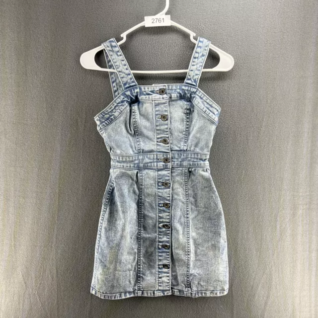 Arizona Jeans Overalls Jumper Denim Dress Womens XS Light Wash button front