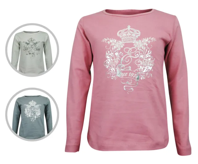 Girls Zara Long Sleeve T-Shirt Top Soft Cotton Crown Print Age 2 to 14 Years