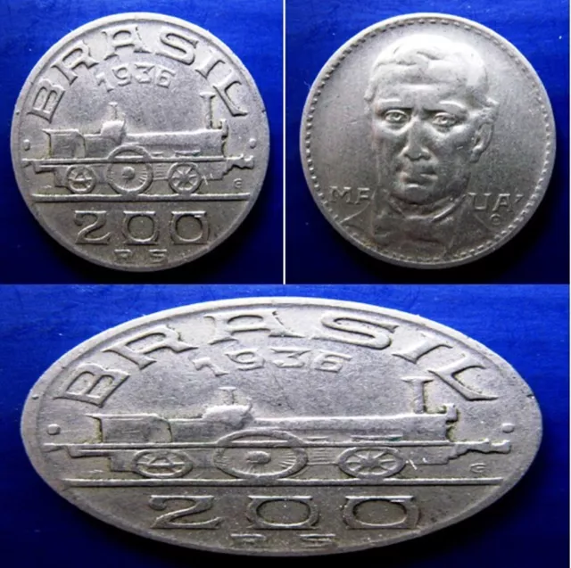 Brazil - 1936/1938/ 1939 - 200/300/1000/5000  Reis - SILVER -  4 COINS LOT