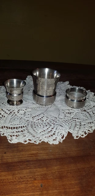 Lot De Couverts Anciens Argentés – Coquetier, Timbale, Rond De Serviette – Années 1920-40