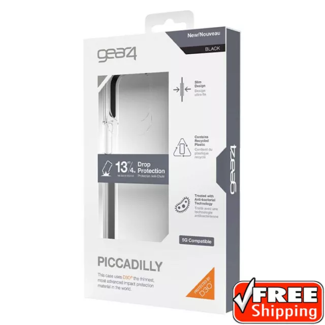 NEW Zagg Gear4 Piccadilly Impact Protection Apple iPhone 12 Pro Max Clear Black