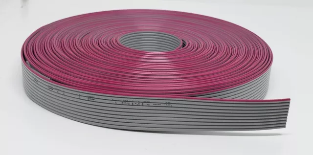 - 10P, Rollo De 10 Metros O 33 Pies, Cable Plano Tipo Cinta Idc Plateado Para