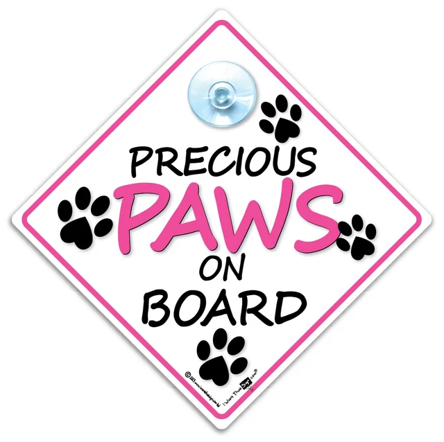 Letrero de automóvil Precious Paws a bordo, letrero de perro a bordo, letrero de piel para bebé, letrero de automóvil para perro