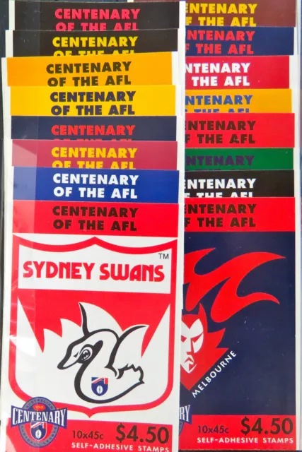 Australian Stamps: 1996 Centenary of AFL Booklets - Complete Set (4 Stamps)