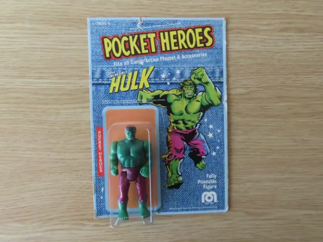 Vintage 1979 Mego Pocket Heroes Incredible Hulk Action Figure, Denim Card