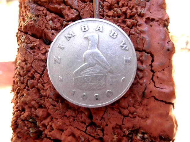 1980 Zimbabwe 20 Cent Coin Old Zimbabwean Coins Money Moneda Rare Collectible