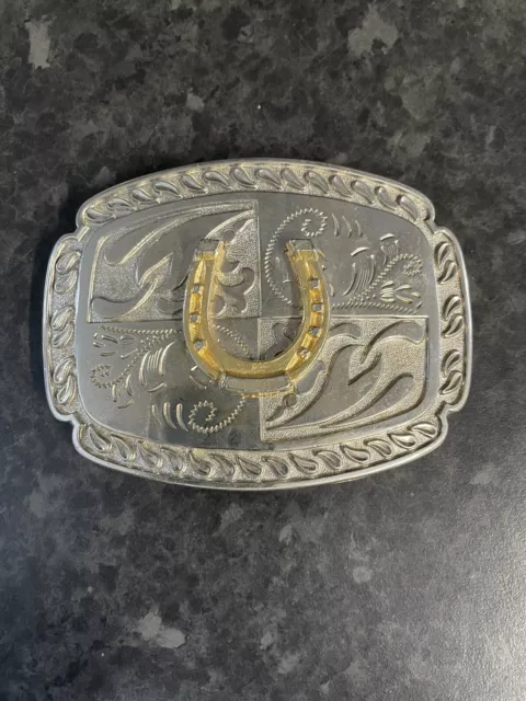 BELT BUCKLE 4X3 WITH Horseshoe Country And Western Cowboy Cowgirl £9.99 ...