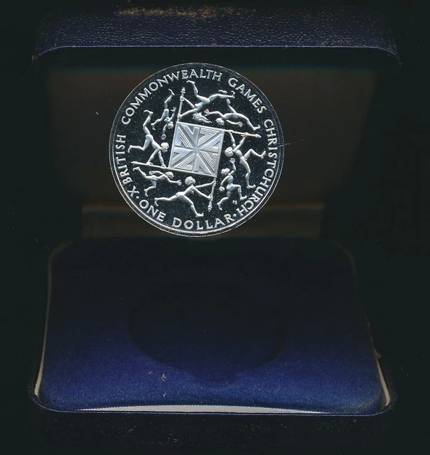 New Zealand: 1974 $1 Commonwealth Games .84oz Silver   Proof