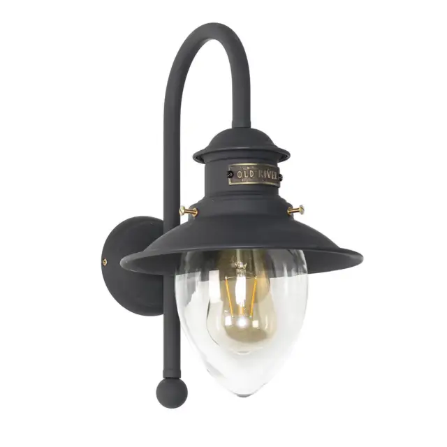 Außenleuchte Wandlampe aus Messing Bronziert IP44 E27 Glas Maritim Handarbeit