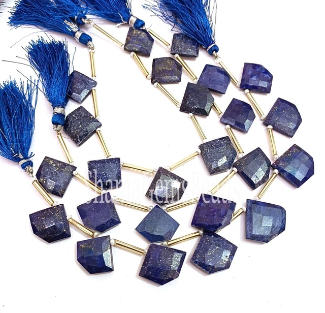 Perles de pierres précieuses en vrac à facettes de lapis-lazuli bleu...