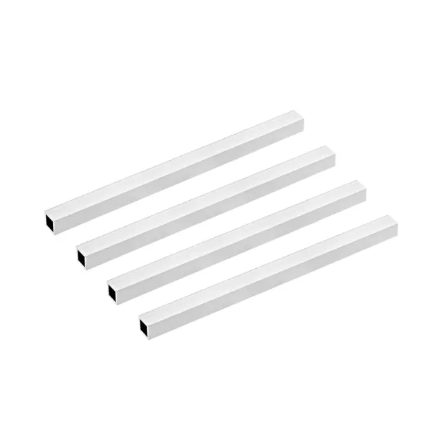 6063 Aluminium Tube Carré Tube 12mmx12mmx1mm Mur 200mm Sans Soudure Tuyau 4Pcs