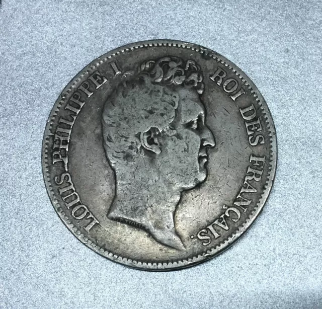 5 Francs 1830 Louis Philippe I - B Rouen / France Monnaie En Argent.