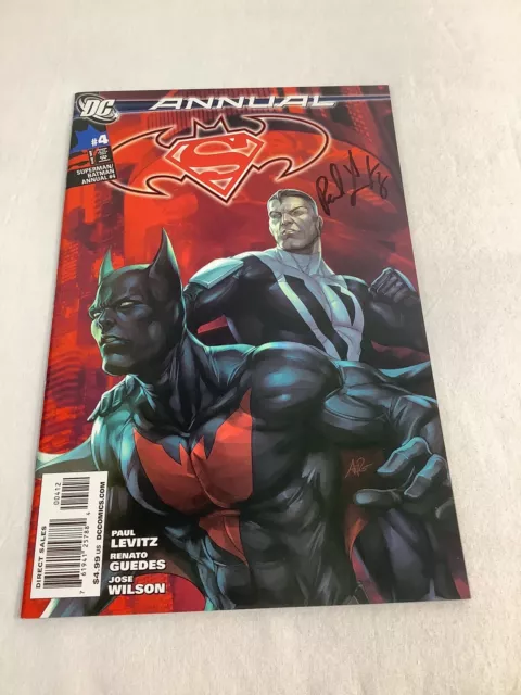 SUPERMAN BATMAN ANNUAL #4 DC COMICS 2010 2ND PRINT Variant Signed By Paul Levitz