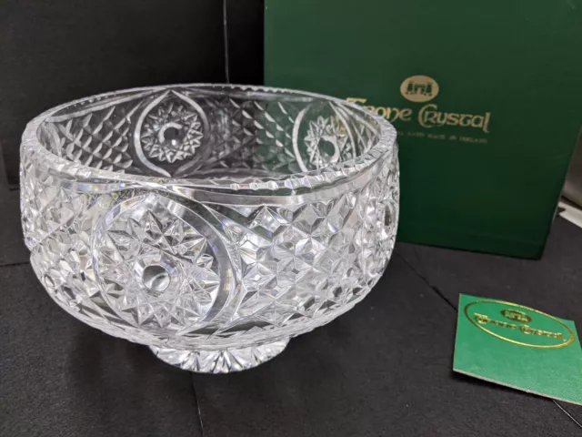 Tyrone Irish Crystal Armagh Cut Crystal Footed Bowl Star With Box