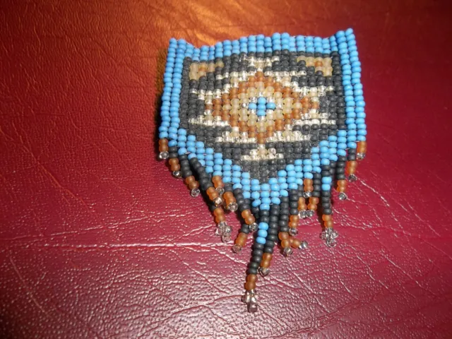 Native American Native  beaded 3" pin
