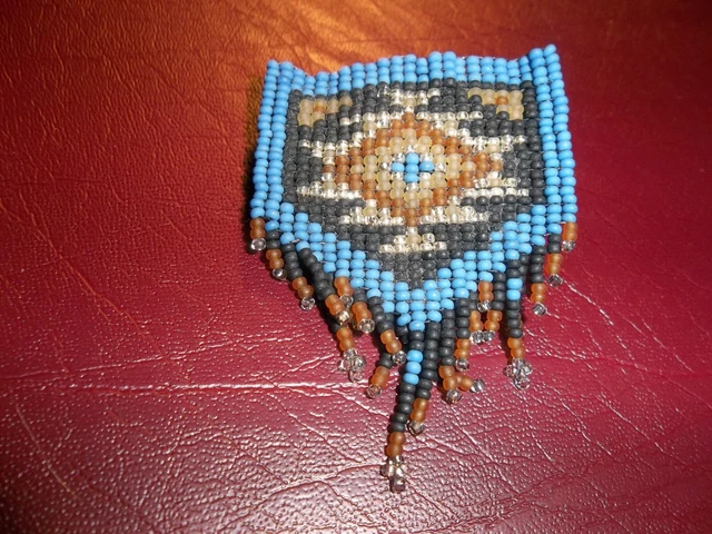 Native American Native  beaded 3" pin