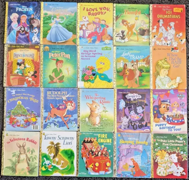 Little Golden Book 20 Lot Childrens Books Some Vtg Salvage Condition Free Ship