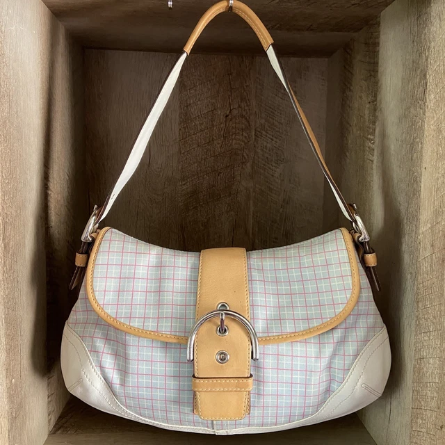 AUTHENTIC COACH SOHO Vintage 2004 Y2K Shoulder Bag Plaid Leather
