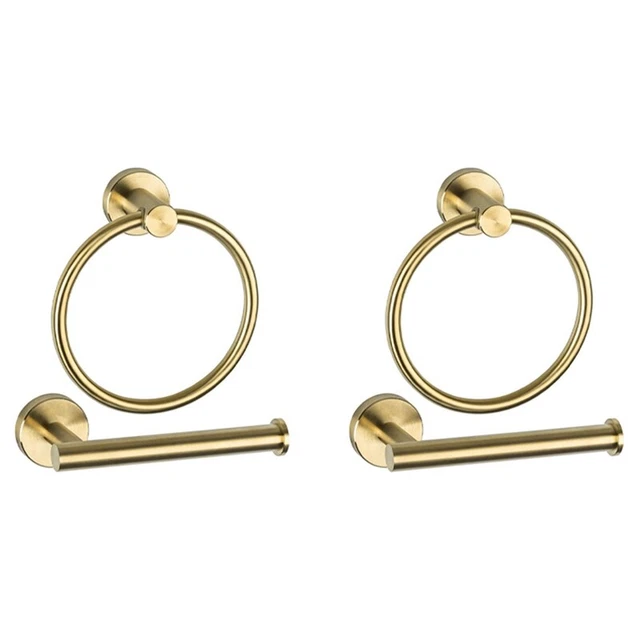Set accessori hardware bagno set spazzolato oro 4 pezzi acciaio inossidabile V5F8