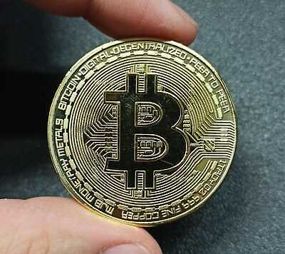 Moneta Coin da collezione Bitcoin BTC dorata Criptovaluta 