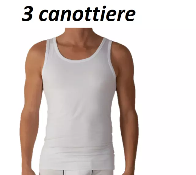 3 pezzi canottiera uomo cotone elasticizzato canotta intimo T-shirt anallergica