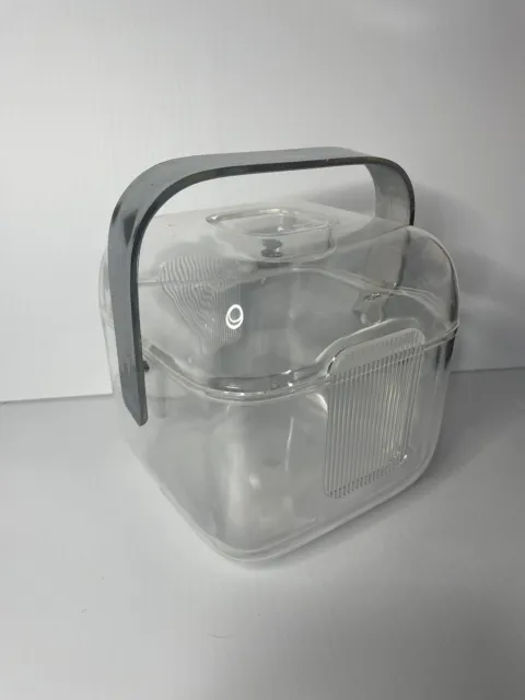 Vintage Retro 70s Guzzini Amanda Clear Acrylic Cube Ice Bucket MCM