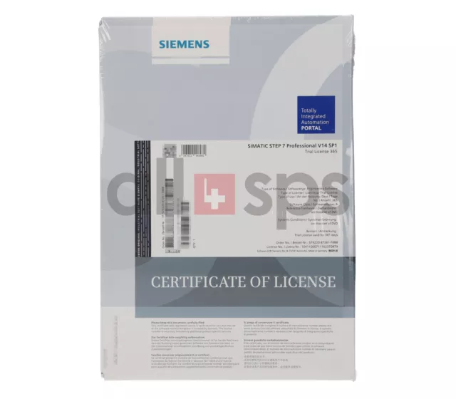 Simatic Step 7 Pro V14 Sp1 Engineering Trial365 License , S79220-B7261-F888 (Ns)