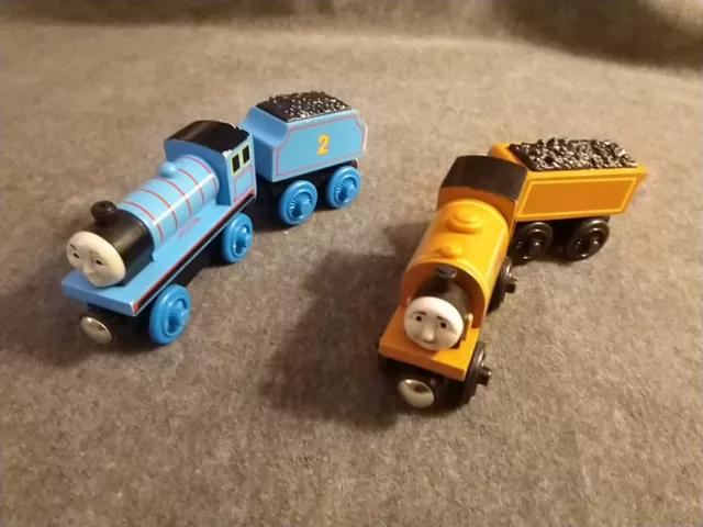 Thomas & Friends Wooden Railway Duke with Coal Car Edward with Coal Tender LOT 2