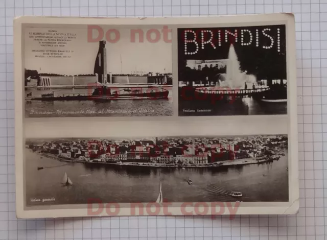 Cartolina Brindisi panorama vedutine  nuova anni '60  vera fotografia rara