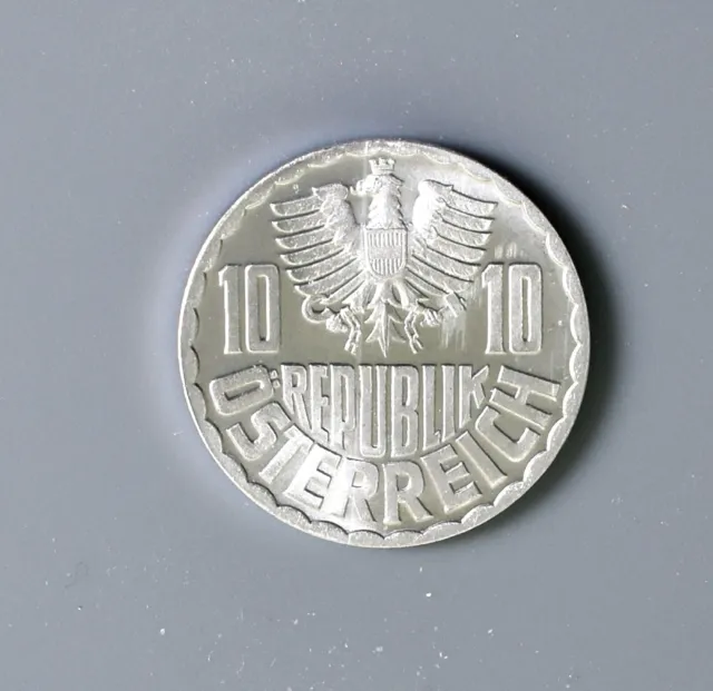 1964 ~ Austria ~ 10 Groschen Aluminum Coin ~ BU ~ Mint Condition ~ M558
