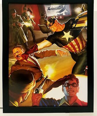 Captain America #1 homage by Alex Ross 8.5x11 FRAMED Marvel Comics Art Print Pos