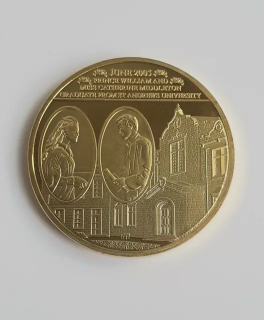 Prince William & Kate Middleton GOLD PLATED Commemorative Coin