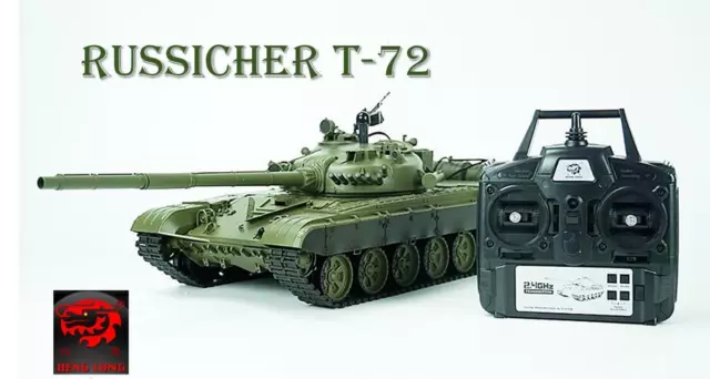 RC Panzer Russicher T-72 Heng Long 1:16 Rauch&Sound Stahlgetriebe -2,4Ghz V6.0