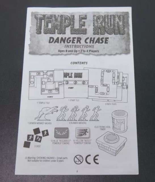 Temple Run Board Game Danger Chase Electronic Idol Spin Master Evil Monkey  X-mas