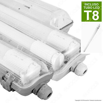 Plafoniera Stagna con Tubo LED T8 60 120 150 cm Neon G13 IP65 V-Tac da Soffitto