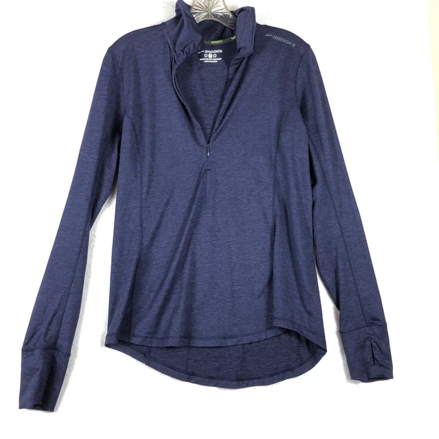 Brooks Running Top DriLayer Technology Womens Size Medium Purple 1/4 Zip Mock