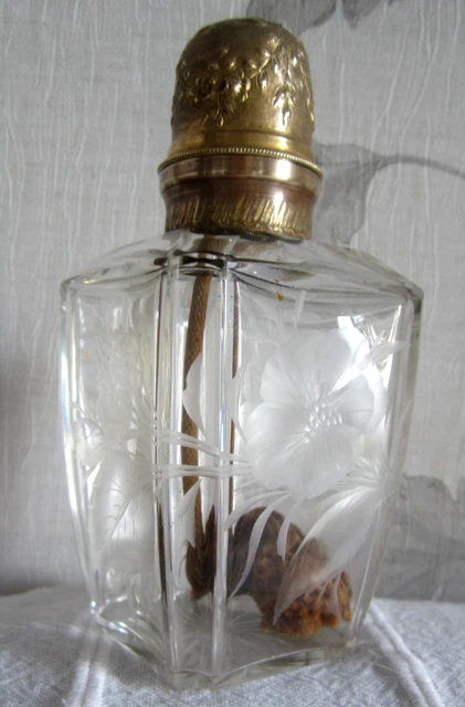 Lampe Berger Ancienne Porcelaine - Décor Fleurs - Catalyseur/diffuseur - État Correct