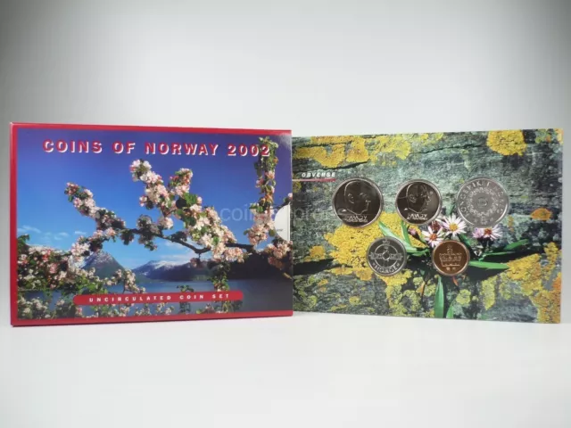 *** NORWEGEN Kronen KMS 2002 Coin Set Norway Kursmünzensatz keine Euro Münzen **