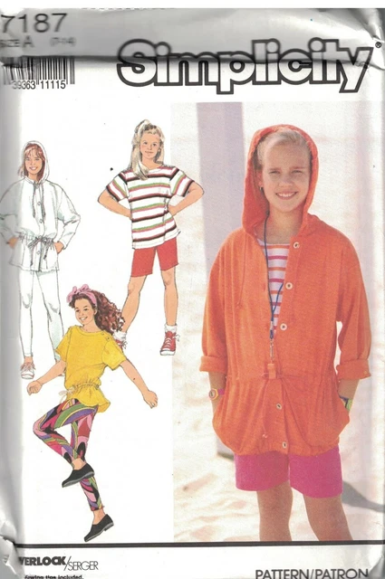7187 Uncut Simplicity Cartamodello Ragazze Leggings Giacca a Maglia Vintage Oop